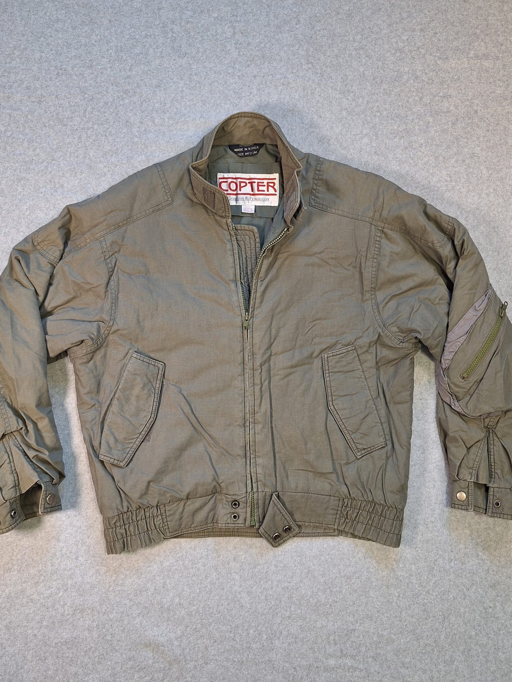 Vintage Copter Bomber Flight Jacket By Gordan & Ferguson Made In Korea Size M